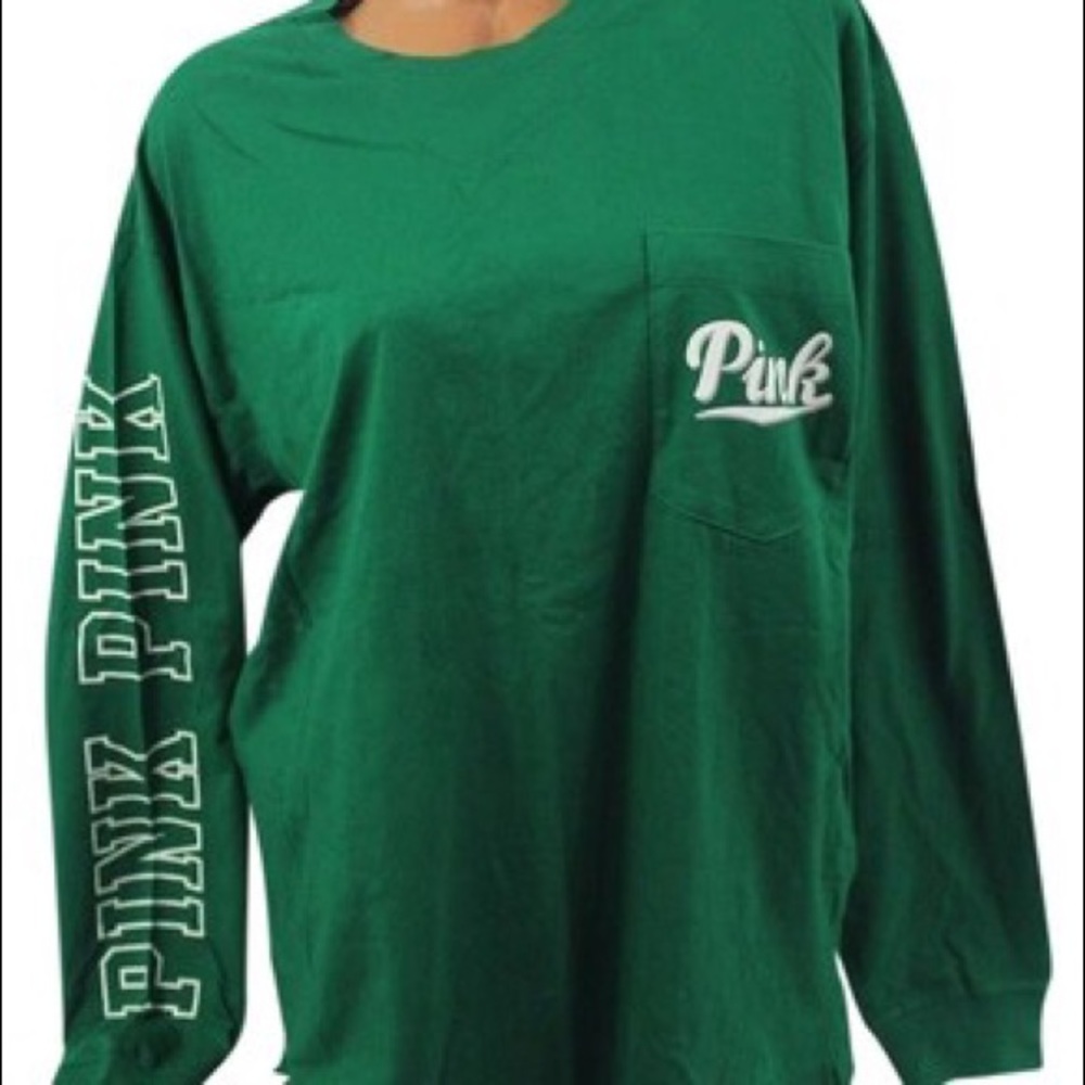 🔴SOLD🔴 PINK victoria secret green long sleeve